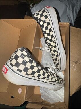 Black & White Checker Slip-On Sneakers